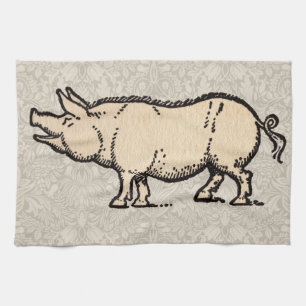 Linge De Cuisine Pig Antique Piggy Cute Vintage