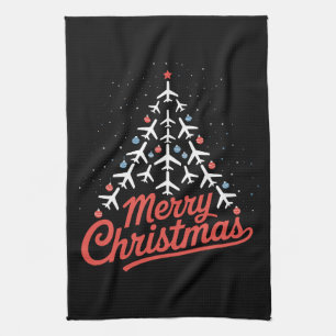 Linge De Cuisine Pilote de l'arbre de Noël d'avion