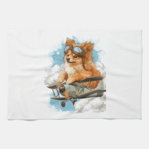 Linge De Cuisine Pilote Pomeranian � Chien As Volant