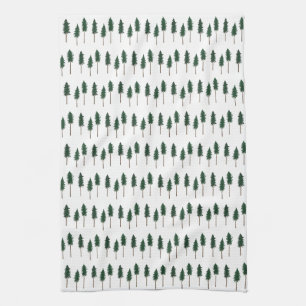 Linge De Cuisine Pine Trees Forêt Motif Simple