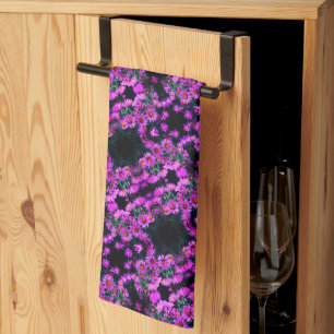 Linge De Cuisine Pink Autumn Aster Flowers Abstrait Art Motif