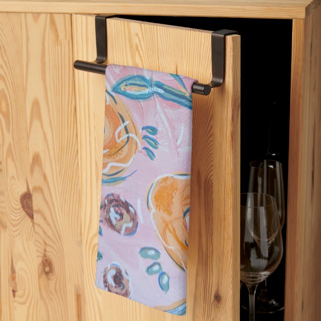 Linge De Cuisine Pink Floral Kitchen Towel (Pliage en tiers)