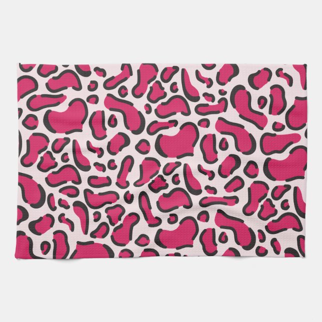 Linge De Cuisine Pink leopard (Horizontal)