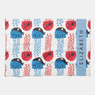 Linge De Cuisine Pirate Jellyfish, Motif de méduses, Votre nom
