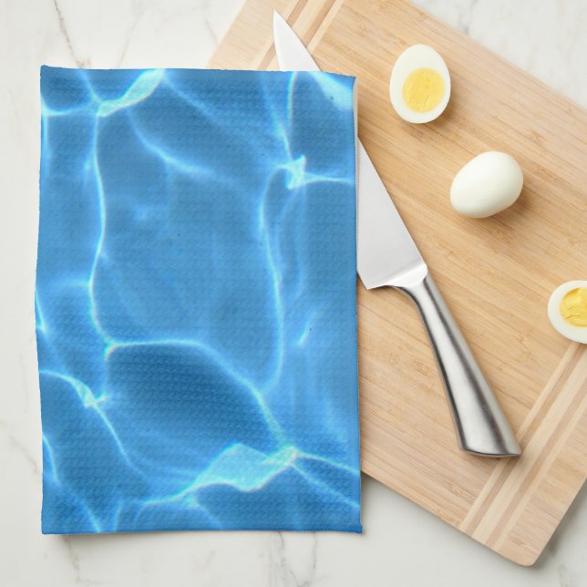 Linge De Cuisine Piscine Bleue Motif aquatique (Quart Plié)