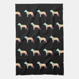 Linge De Cuisine Pitbull race de chien Silhouette géométrique Paste