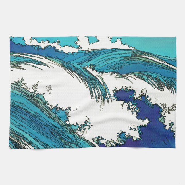 Linge De Cuisine PixDezines konen uehara vagues océaniques, 上 原 (Horizontal)