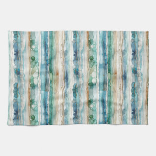 Linge De Cuisine Plage abstraite, alcool rayures d'encre