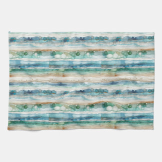 Linge De Cuisine Plage artistique abstrait encre rayures tricot gau