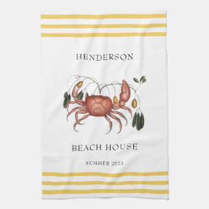 Linge De Cuisine Plage côtière Maison Crabe Nom personnalisé