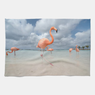 Linge De Cuisine Plages tropicales   Flamants roses Beach, Aruba