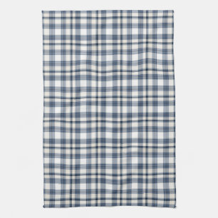 Linge De Cuisine Plaid blanc bleu 1
