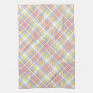 Linge De Cuisine Plaid en pastel de rayure