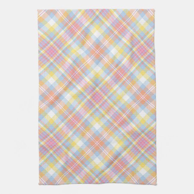 Linge De Cuisine Plaid en pastel de rayure (Vertical)