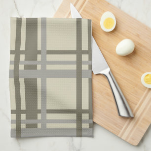 Linge De Cuisine Plaid gris et crème