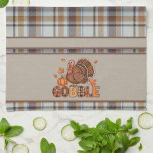 Linge De Cuisine Plaid & Joyeux – Dinde de Thanksgiving
