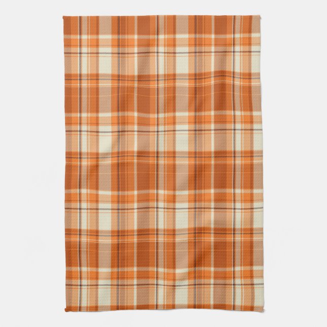 Linge De Cuisine Plaid orange (Vertical)