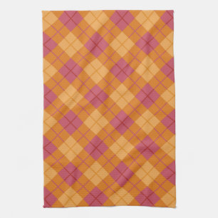 Linge De Cuisine Plaid polarisé dans l'orange et le rose