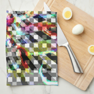 Linge De Cuisine Plaid tordu sous des taches colorées, sta scandale