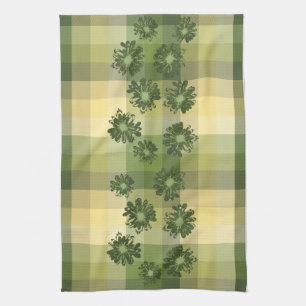 Linge De Cuisine Plaid vintage de Verseau et floral psychédélique