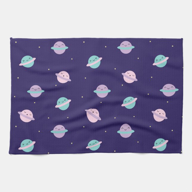 Linge De Cuisine Planètes de pastel de Kawaii (Horizontal)