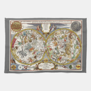 Linge De Cuisine Planisphère Céleste Vintage par Nicholas de Fer