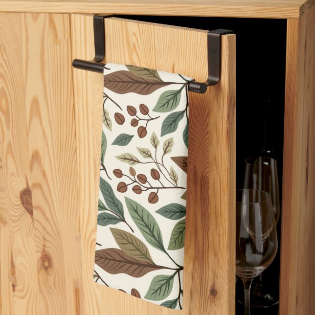 Linge De Cuisine Plante de café botanique (Pliage en tiers)
