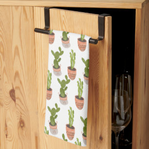 Linge De Cuisine Plantes de cactus modernes en pot dessinées à la m