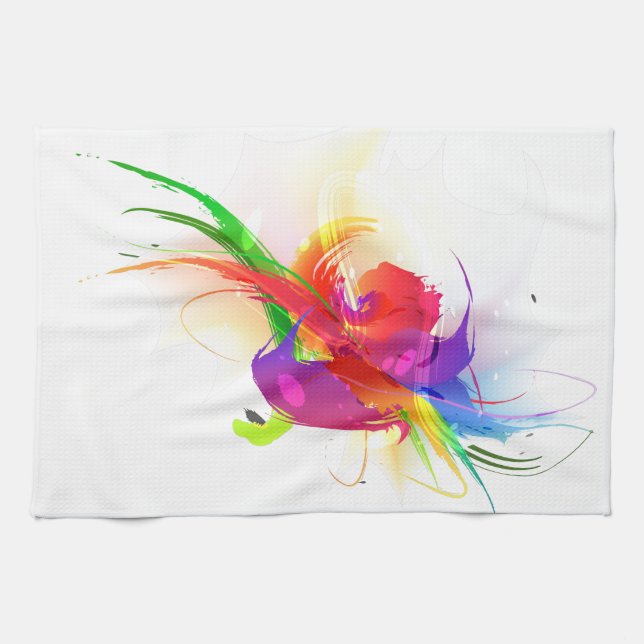 Linge De Cuisine Plaques de peinture Abstraites Rainbow Lorikeet (Horizontal)