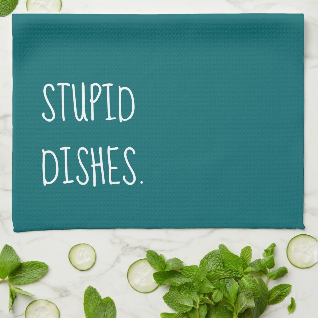 Linge De Cuisine Plats Stupides Drôle Humour de nettoyage sarcastiq (Plié)