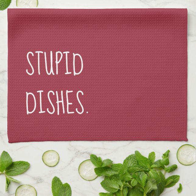 Linge De Cuisine Plats Stupides Drôle Sarcastique Humour Bourgogne  (Plié)