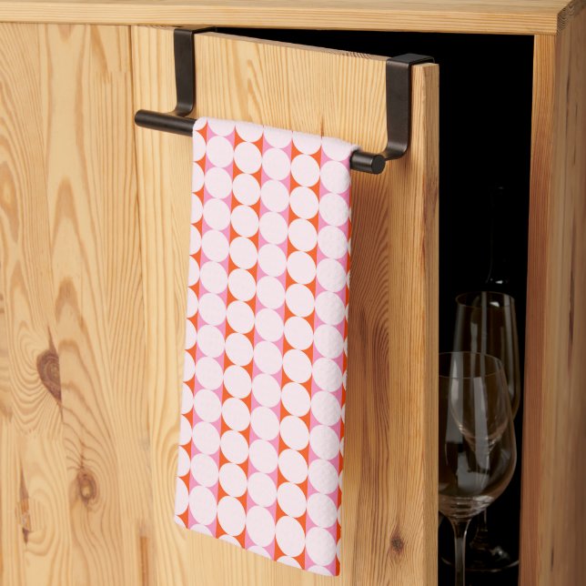 Linge De Cuisine Playful Dots & Stripes - red and pink (Pliage en tiers)