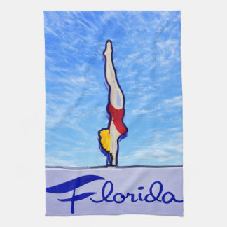 Linge De Cuisine Plongez en Floride, Enseigne Néon Vintage, Maillot