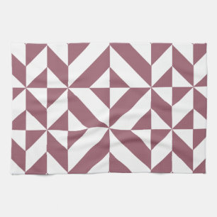 Linge De Cuisine Plum Geometric Deco Cube Pattern