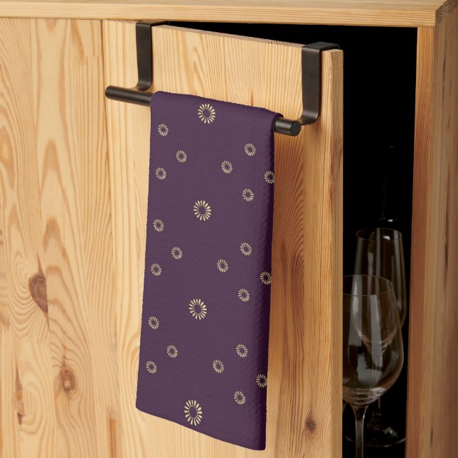 Linge De Cuisine Plum | Golden Zinnia Sun (Pliage en tiers)