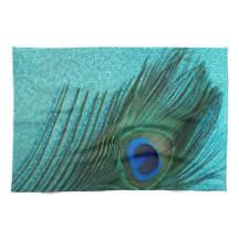 Plume bleue de paon d'Aqua métallique