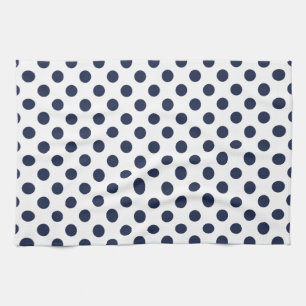 Linge De Cuisine Point de polka de bleu marine