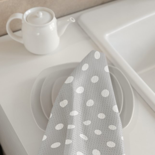 Linge De Cuisine Point Polka gris (Créateur téléchargé)