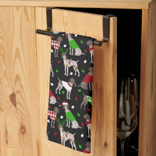 Linge De Cuisine Pointeur court allemand de Noël