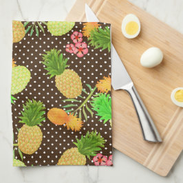 Linge De Cuisine Points ananas Noir