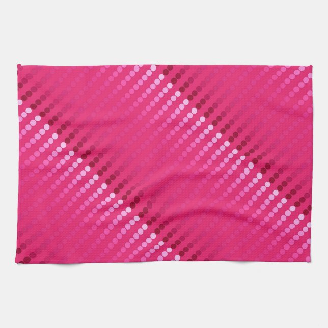 Linge De Cuisine Points satinés - nuances rose fuchsia (Horizontal)