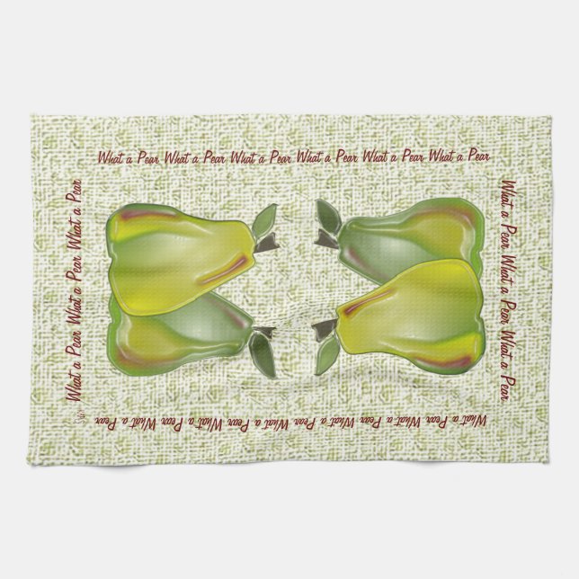 Linge De Cuisine Poires 3D (spectres d'eau) (Horizontal)