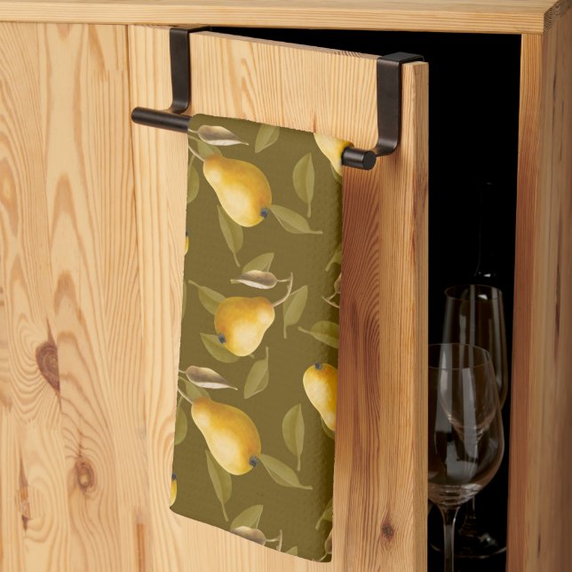 Linge De Cuisine Poires jaunes (Pliage en tiers)