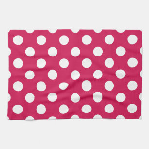 Linge De Cuisine Pois blancs sur cerise