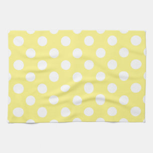 Linge De Cuisine Pois blancs sur jaune citron