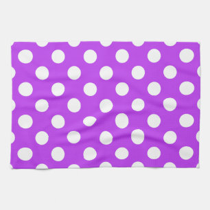 Linge De Cuisine Pois blancs sur violet clair