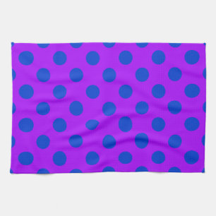 Linge De Cuisine Pois bleus sur violet