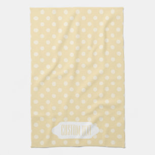Linge De Cuisine Pois jaune mousseline citron