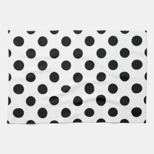 Linge De Cuisine Pois noirs en blanc