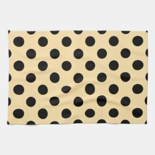 Linge De Cuisine Pois noirs sur jaune pâle